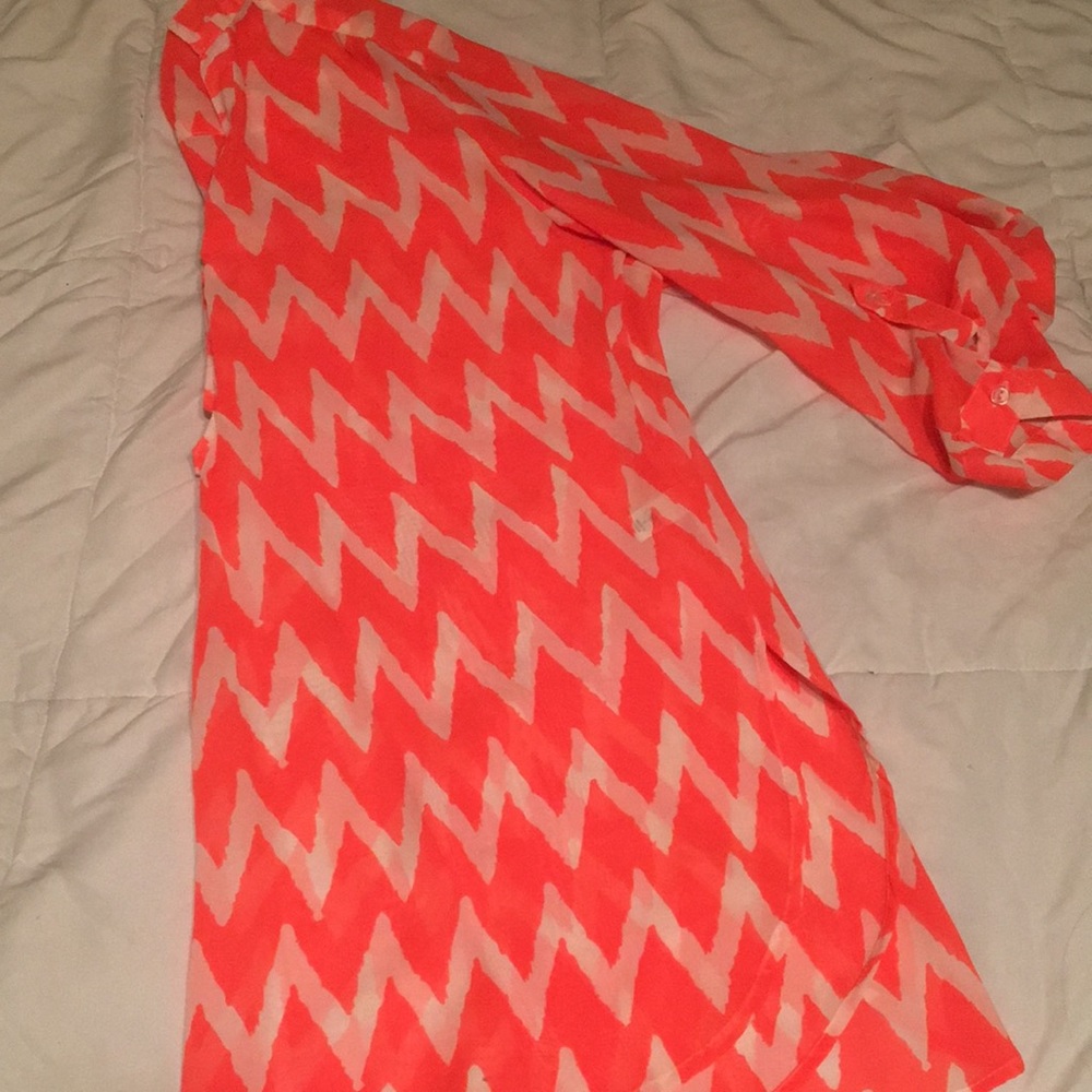 Neon Chevron Pullover Top